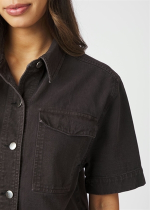 Tiki solid skjorte Dark Brown Neo Noir 